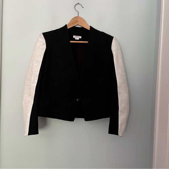 SOLD Helmut Lang Cotton-Linen Colourblock Blazer - Picture 2 of 6